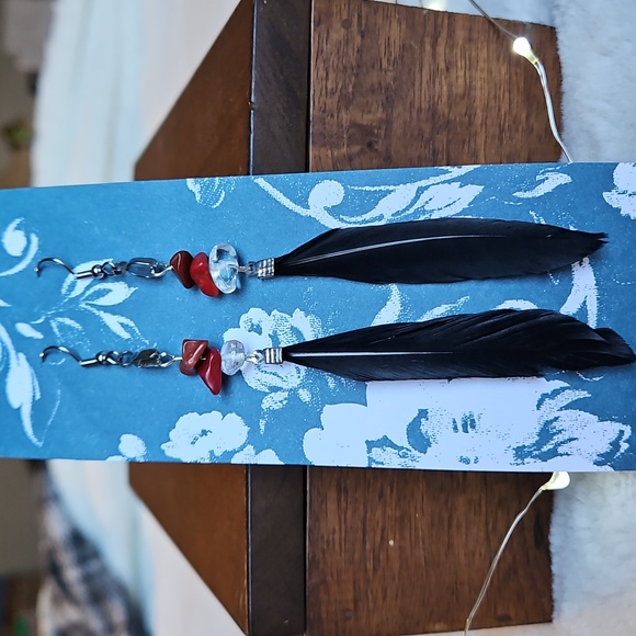 2 for $15 Handmade Feather Earrings - Picture 5 of 9